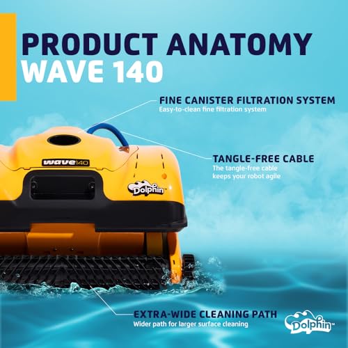 Dolphin Wave 140 Commercial Robotic Pool Vacuum Cleaner Yellow