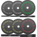 OneFitWonder Fringe Sport Contrast Bumper Plates Set 350 lbs for 2-in Barbells