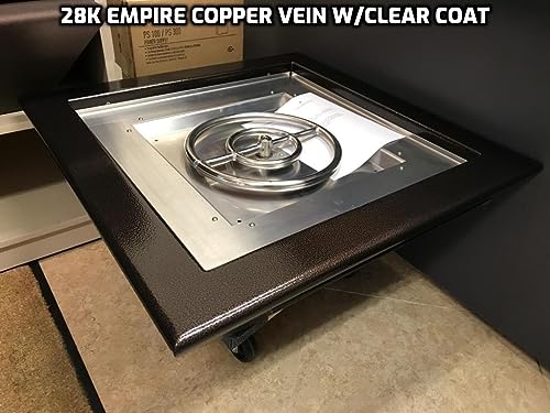 USA Firebowls Outdoor Square Fire Bowl Empire Copper Vein
