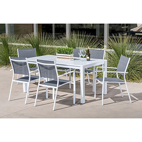 Hanover Del Mar 7-Piece Outdoor Dining Set Gray/White