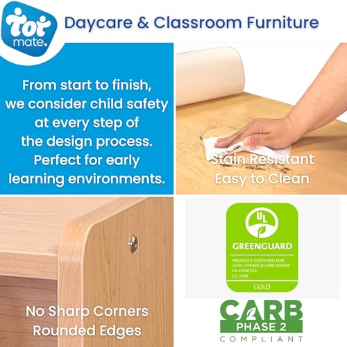 Tot Mate Kid's Book & Toy Storage Organizer Wooden Cabinet Maple