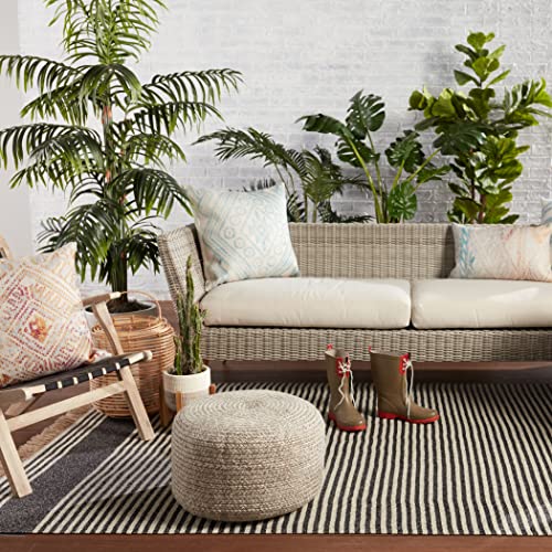 Jaipur Living Indoor Outdoor 9x12 Large Area Rug Striped Dark Gray