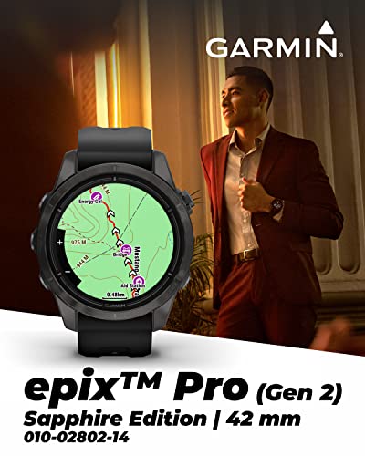 Wearable4U Garmin epix Pro (Gen 2) Sapphire Edition Smartwatch with Black White Earbuds Bundle Carbon Gray Titanium/Black