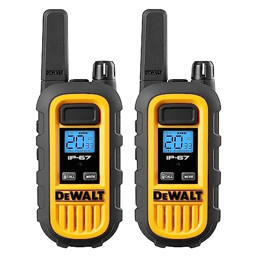 DEWALT DXFRS300 Heavy Duty Walkie Talkies Waterproof Rechargeable Yellow 48 Pack
