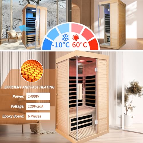 EPOFIT Single Person Far Infrared Sauna Natural