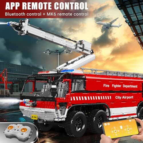 Mould King Airport Rescue Vehicle Building Set 6653 Pieces with Motor/APP Remote Control