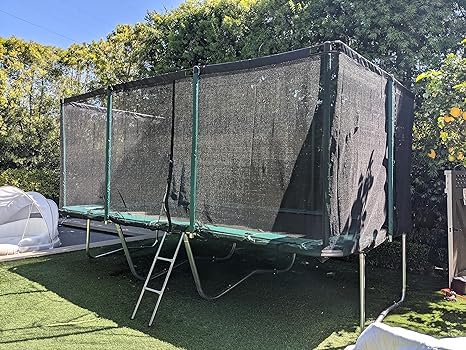 Galactic Xtreme Rectangle Gymnastics Trampoline 10x17 with Net Enclosure, Heavy Duty 750lbs Capacity, Green