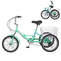 LILYPELLE Adult Folding Tricycle 7 Speed 26 inch Light Green