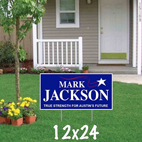 VictoryStore Custom Political Yard Sign 2-Sided Print 18x24 Corrugated Plastic Political_2