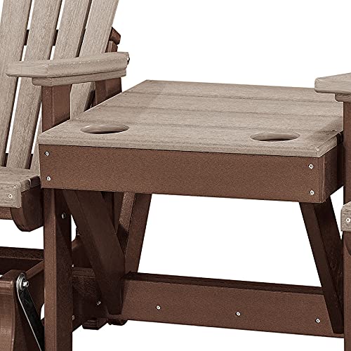American Furniture Classics Double Glider Weatherwood/Tudor Brown