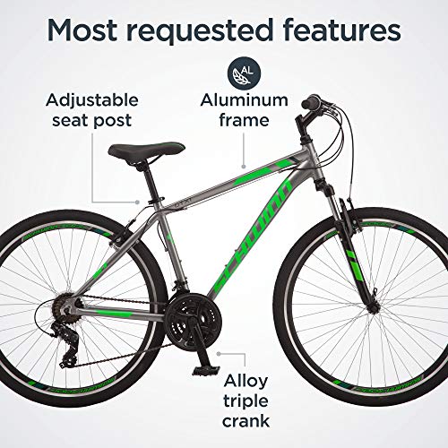 Schwinn GTX 1.0 Comfort Hybrid Bike for Men and Women 700c Grey