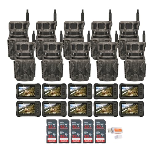 Stealth Cam Revolver 36MP 360-Degree Cellular Trail Camera Bundle with SD Card Reader and 32GB Memory Card (10-Pack)