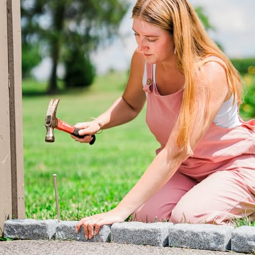 Beuta DIY No Dig Faux Stone Landscape Edging with Anchoring Spikes 48" L x 4" W x 2.25" H Sandstone