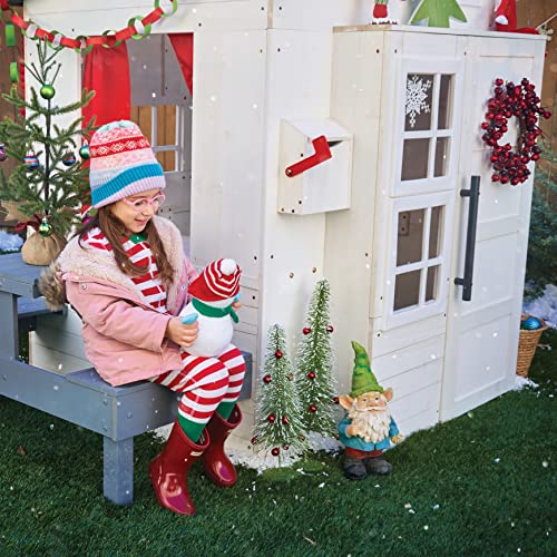 KidKraft Modern Outdoor Wooden Playhouse with Picnic Table, Mailbox, and Grill White