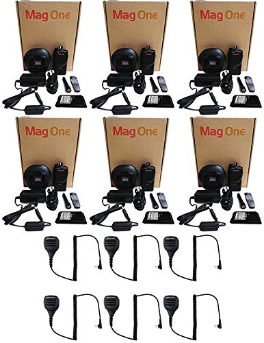 SR-Moto BPR40-U16 UHF 450-470MHz 4 Watt 16 Channel Radio with M4013 Speaker Microphone 6 Pack