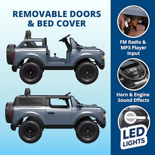 Kid Trax 12V Ford Bronco Ride-On Toy Grey