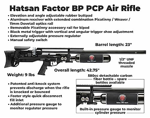 Wearable4U Hatsan Factor BP Bullpup .30 Cal PCP Air Rifle Bundle with Hard Case, Scope, Targets, and Pellets