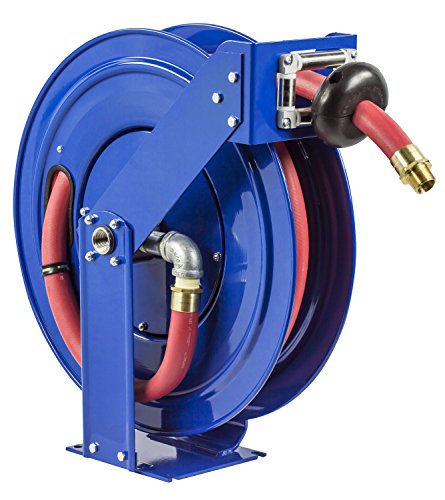 COXREELS Supreme Duty Spring Rewind Hose Reel for Fuel 3/4" I.D. 75' 300 PSI Blue