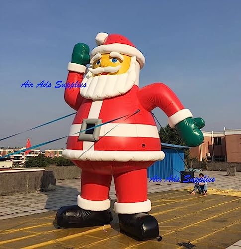 Air-Ads Supplies 15ft Inflatable Advertising Giant Santa with Blower Red Green