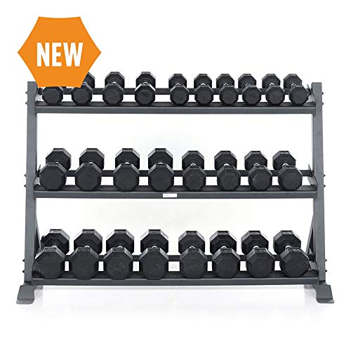 Power Systems Granite Series Horizontal Dumbbell Rack Storage Solution Gray
