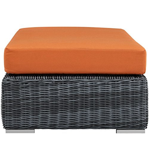 America Luxury - Outdoor Modern Contemporary Urban Design Rectangle Ottoman Orange