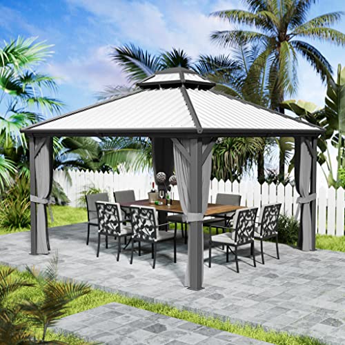 Kozyard Caesar 12'x12' Hardtop Gazebo Brown