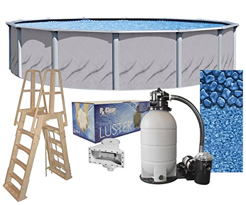 Wilbar Galeria 15' x 52" Round Above-Ground Pool Kit Blue/Taupe
