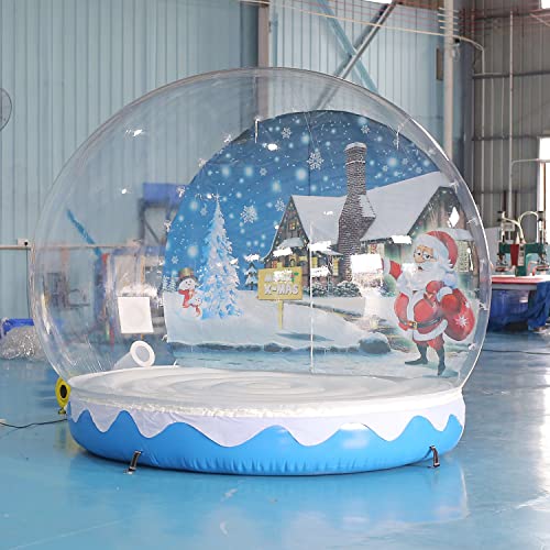 SAYOK Inflatable Christmas Snow Globe Tent with Blower and Pump, 9.84ft Blue & White