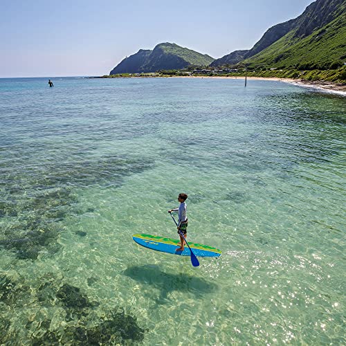 WAVESTORM 8ft Junior Stand Up Paddleboard Blue Yellow Green