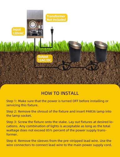 COLOER In-Ground Well Lights LED Outdoor Low Voltage Landscape Lighting 12-Pack 301B