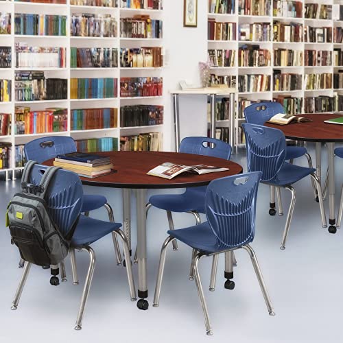 Romig 48" Round Height Adjustable Classroom Table Cherry/Grey
