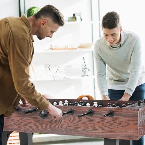 VEVOR Foosball Table 55-inch Standard Size Indoor Full Size Soccer with Foosball Table Set Walnut
