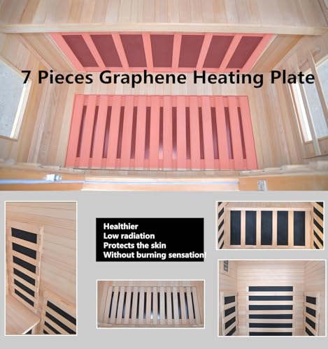 Kang Share Infrared Sauna Room for Home 1 Person 1260W, 7-Piece Graphene Carbon Heating Plate Dry Sauna