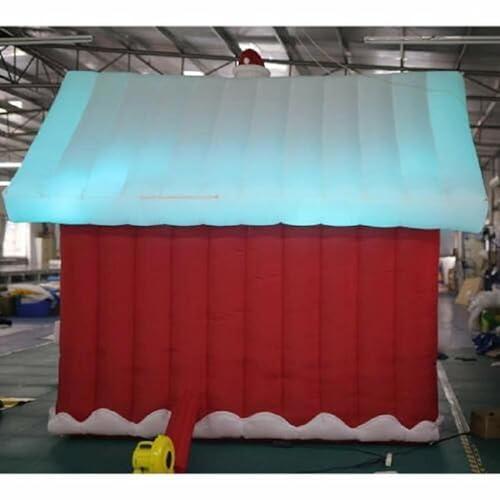 GEPAS Inflatable Christmas Santa Claus House with Air Blower and LED Light
