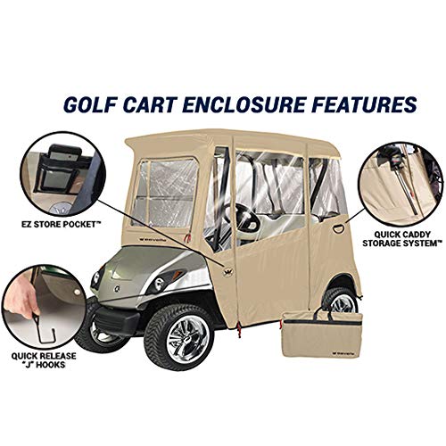 Greenline Eevelle USA Golf Cart Enclosure 2 Passenger Golf Car Cover Heavy Duty 300D Waterproof DS - Green