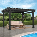 Backyard Discovery Stratford 12' x 10' Galvanized Steel Pergola Kit with Shade Sail Canopy Black