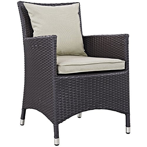 Modway Convene 9-pc Outdoor Patio Dining Set with Washable Cushion Covers Espresso Beige