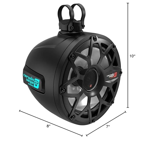 Cerwin Vega Mobile CV SH65F4B 6.5" 600W Marine Car Coaxial Speakers with LED Lighting Black Pair