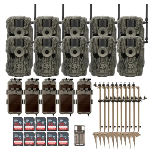 Stealth Cam 36MP Fusion Max Cellular Trail Camera Bundle with Solar Panel, Mounting Post, 32GB Memory Card, and Card Reader (41 Items)