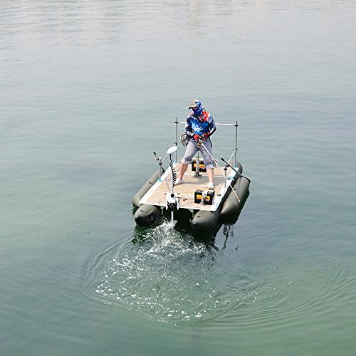 AQUOS 12V 55LBS 48" Electric Trolling Motor with Remote Control for Boats White