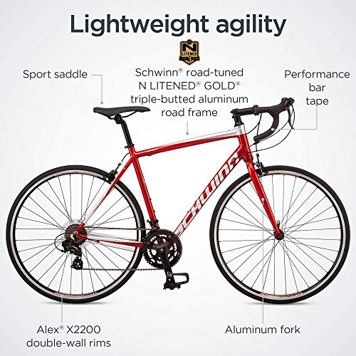 Schwinn Fastback Tourney AL Adult Road Bike 700c 14-Speed Large Red