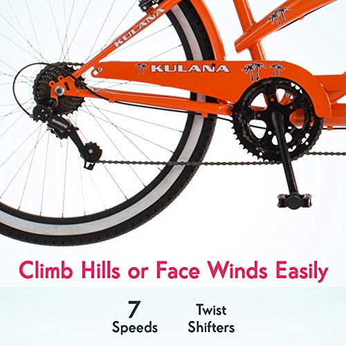 Kulana Lua Tandem Adult Beach Cruiser Bike Orange