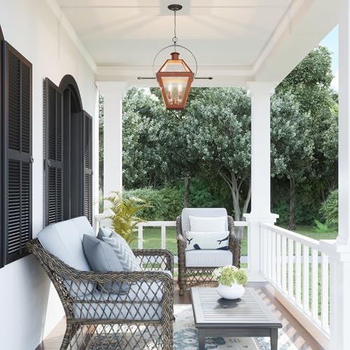 Quoizel Rue De Royal Charleston Outdoor Hanging Lantern 24 Inch 2-Light Aged Copper