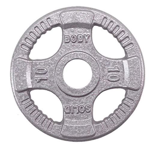 Body-Solid Olympic Quad Grip Weight Plate Set 455 lb Chrome/Gray