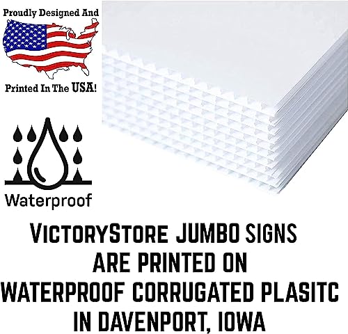 VictoryStore Custom 23.5" Round Yard Signs with Stakes, Weatherproof 4mm Corrugated Plastic (500-Pack)