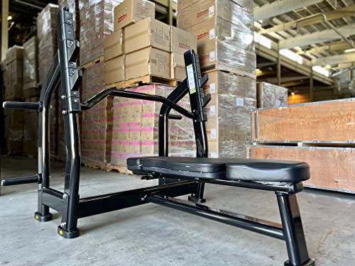 Ryan Sherwood Olympic Bench Chest Press with 4 Long External Storage Weight Horns Black