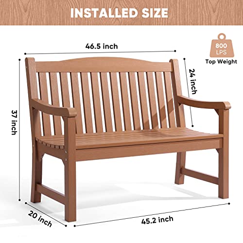 hOmeQomi Outdoor Bench Set of 4 All Weather Resistant Poly Lumber Teak