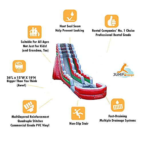 JumpOrange Commercial Inflatable Water Slide with Splash Pool Midnight