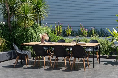 Amazonia Patio Plota 9-Piece Dining Set Certified Teak Black