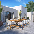 Brampton Patio Athens 11-Piece Outdoor Dining Table Set Light Teak Finish